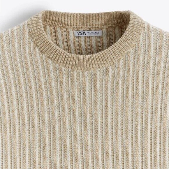 ZARA TEXTURED STRIPED SWEATER - Picture 6 of 6
